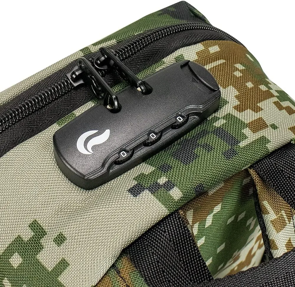 Skunk Mini Backpack- Smell Proof (Green Pixelated Camo)