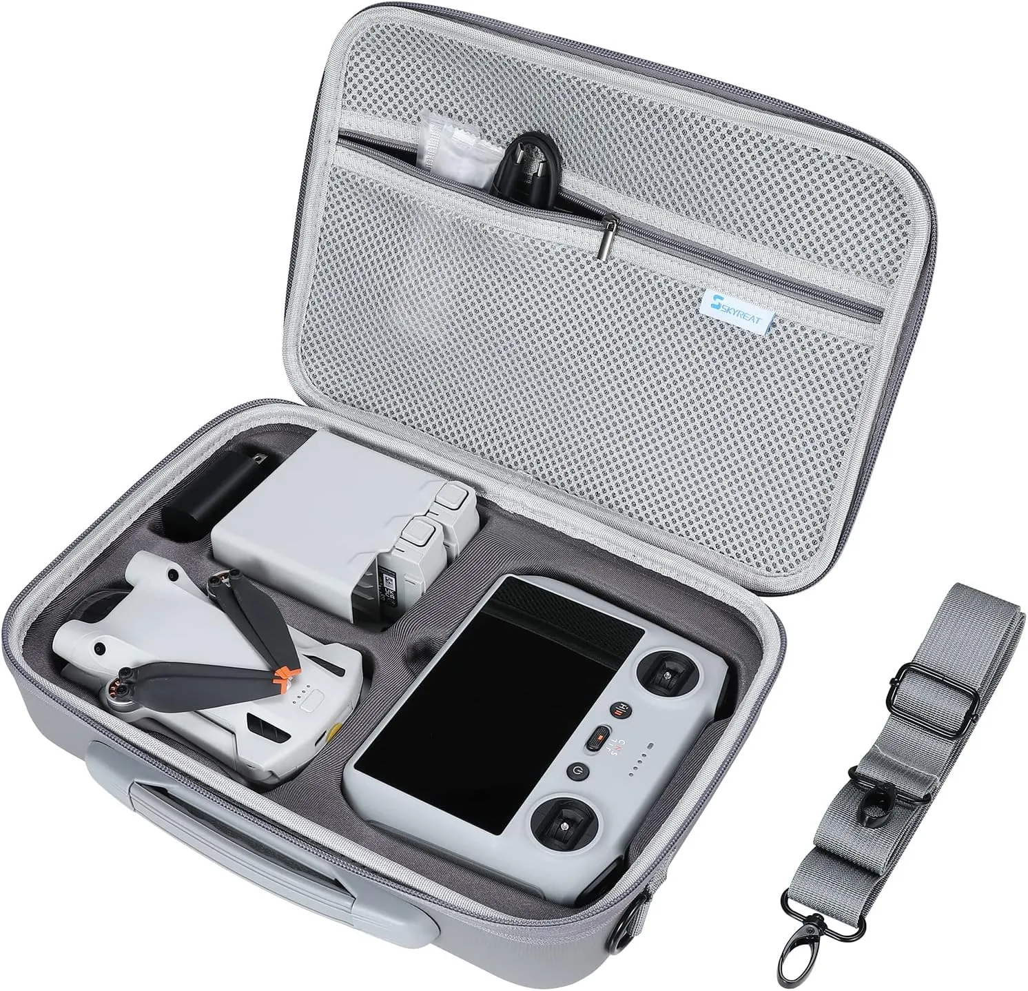 Skyreat Mini 3 Pro / Mini 3 Case ,PU Leather Hard Carrying Case Compatible with DJI Mini 3 Pro Drone and Accessories
