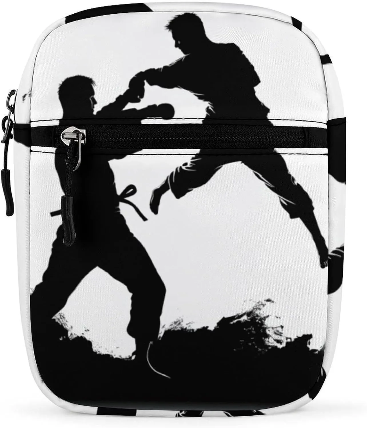 Small Satchel, Kickboxing Print Crossbody Bag Casual Crossbody Bag Detachable Strap Bag Daily Use Satchel Functional Handbag