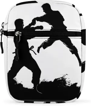 Small Satchel, Kickboxing Print Crossbody Bag Casual Crossbody Bag Detachable Strap Bag Daily Use Satchel Functional Handbag