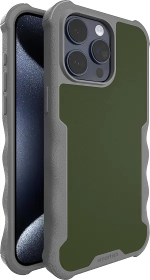 Smartish® iPhone 15 Pro Max Protective Magnetic Case - Gripzilla Compatible with MagSafe [Rugged Heavy Duty Grip Armor Cover] w/Drop Tested Protection for Apple iPhone 15 Pro Max - Lost in The Moss