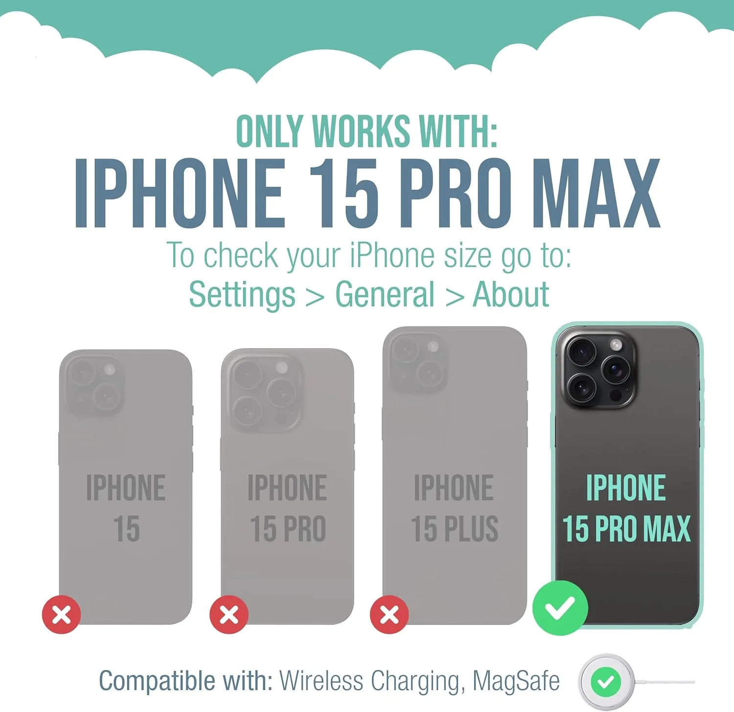Smartish® iPhone 15 Pro Max Protective Magnetic Case - Gripzilla Compatible with MagSafe [Rugged Heavy Duty Slim Grip Armor Cover] w/Drop Tested Protection for Apple iPhone 15 Pro Max - Spaced Out