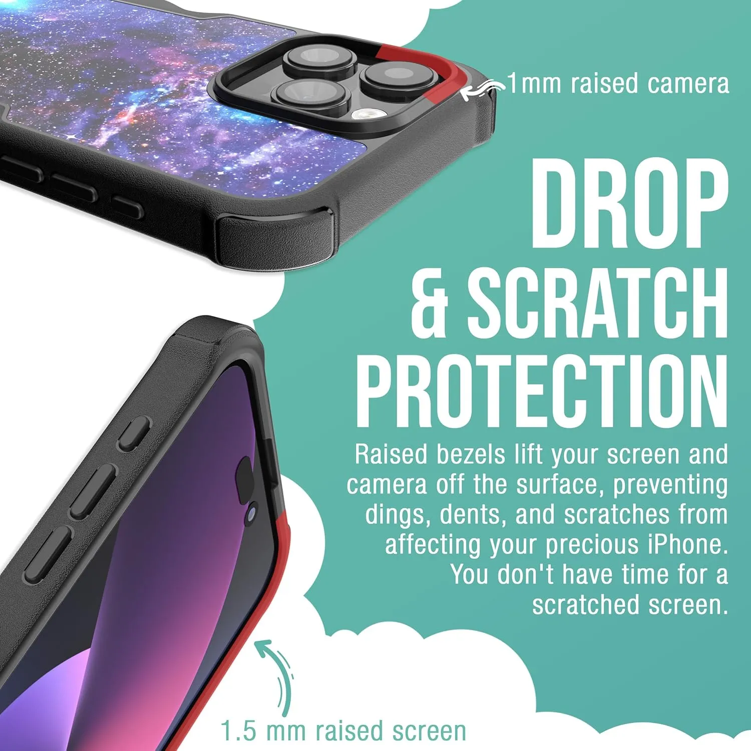 Smartish® iPhone 15 Pro Max Protective Magnetic Case - Gripzilla Compatible with MagSafe [Rugged Heavy Duty Slim Grip Armor Cover] w/Drop Tested Protection for Apple iPhone 15 Pro Max - Spaced Out