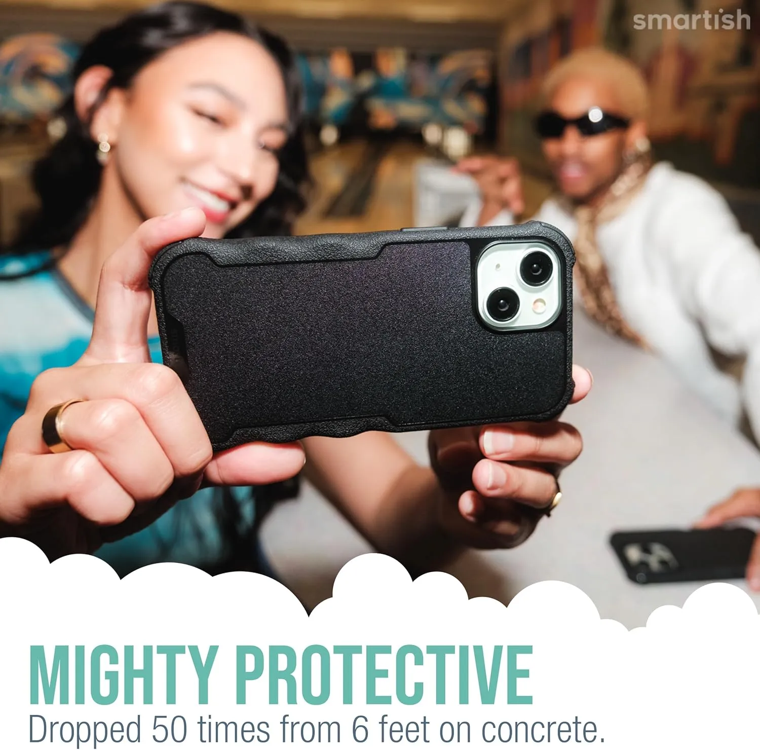 Smartish® iPhone 15 Pro Max Protective Magnetic Case - Gripzilla Compatible with MagSafe [Rugged Heavy Duty Slim Grip Armor Cover] w/Drop Tested Protection for Apple iPhone 15 Pro Max - Spaced Out