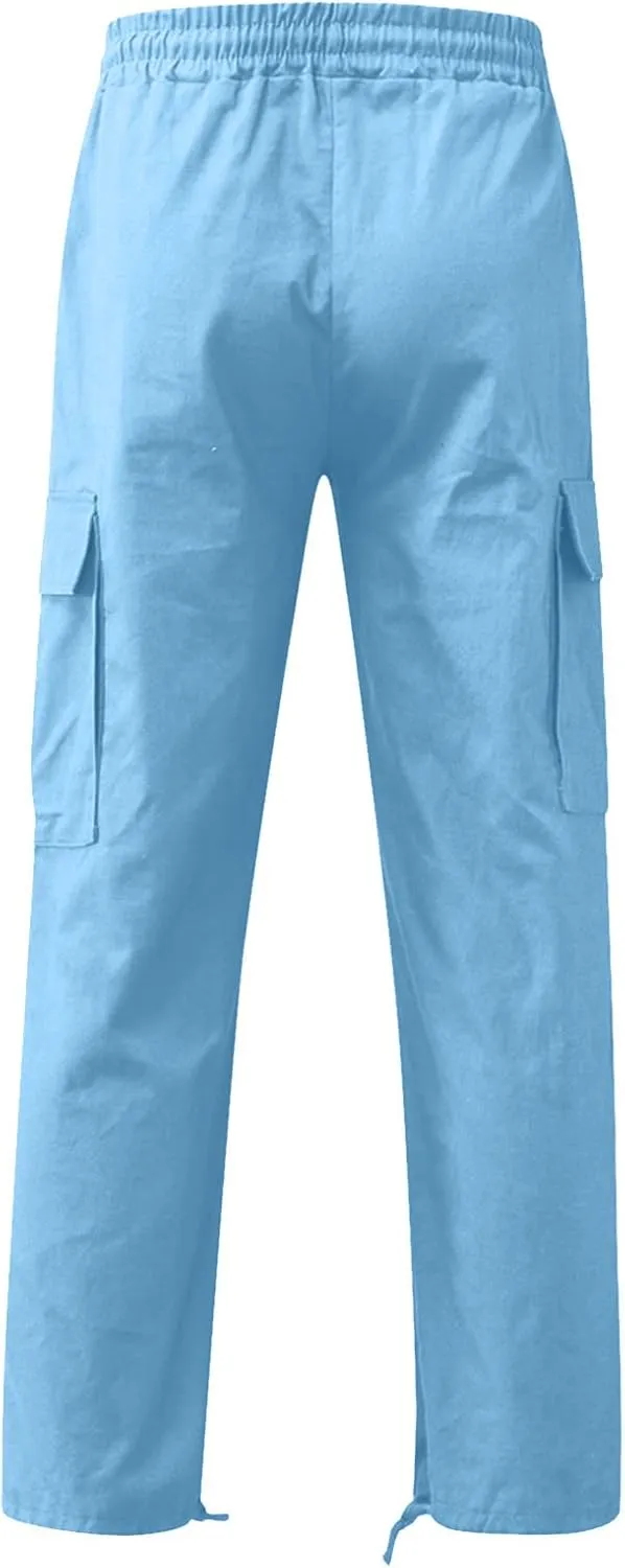 SMIDOW Mens Cargo Pants Relaxed Fit Elastic Waist Casual Loose Joggers Workout Athletic Pant Trousers Trendy Sweatpants