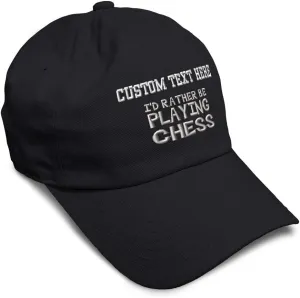 Soft Baseball Cap I'd Rather Be Playing Chess Chess Sport Cotton Embroidered Dad Hats for Men & Women