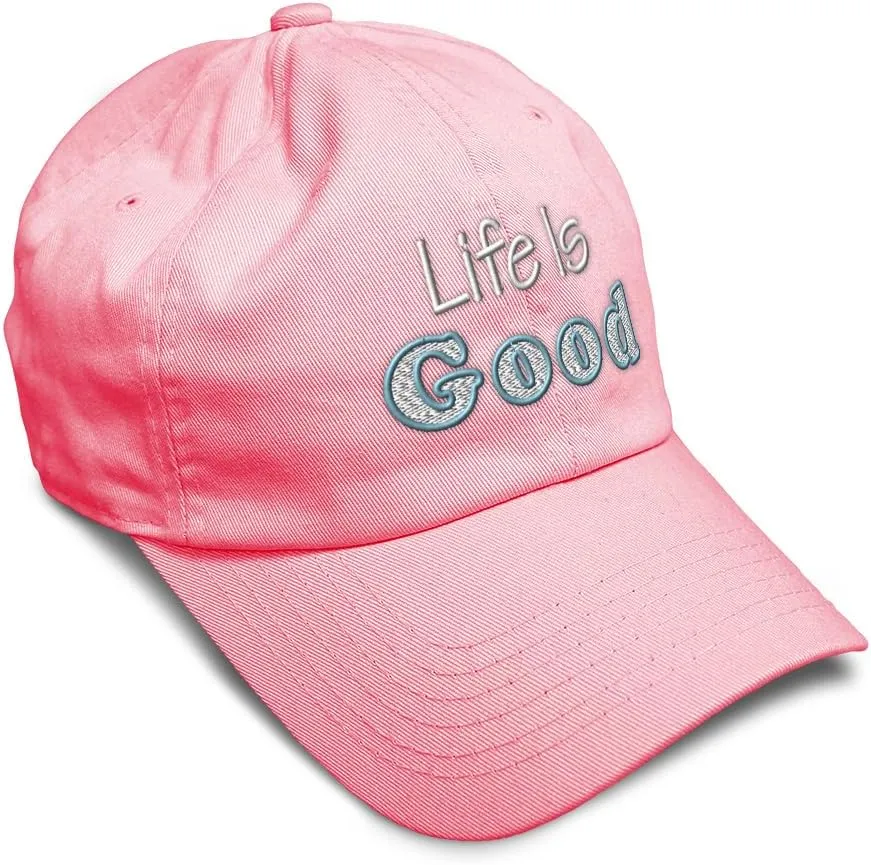 Soft Baseball Cap Life is Good Cotton Dad Hats for Men & Women