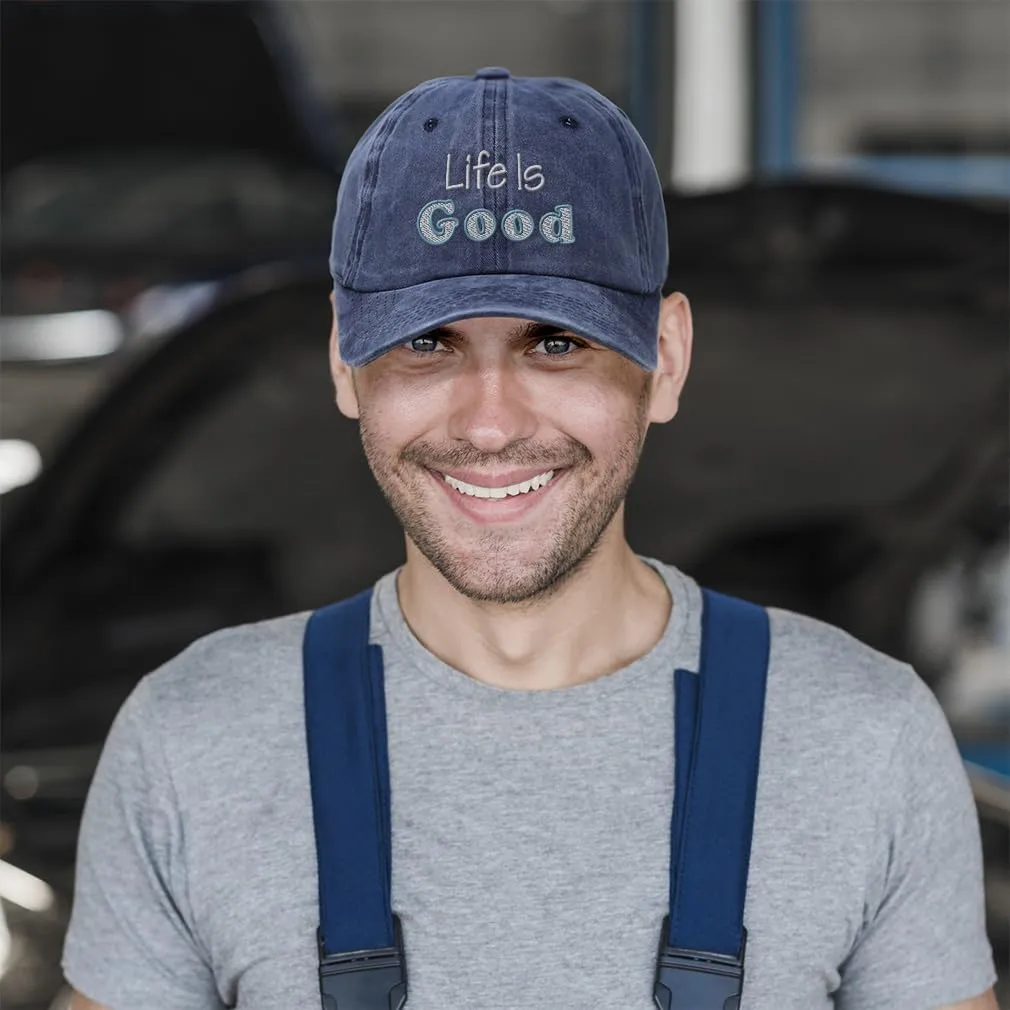 Soft Washed Baseball Cap Life is Good Cotton Dad Hats for Men & Women