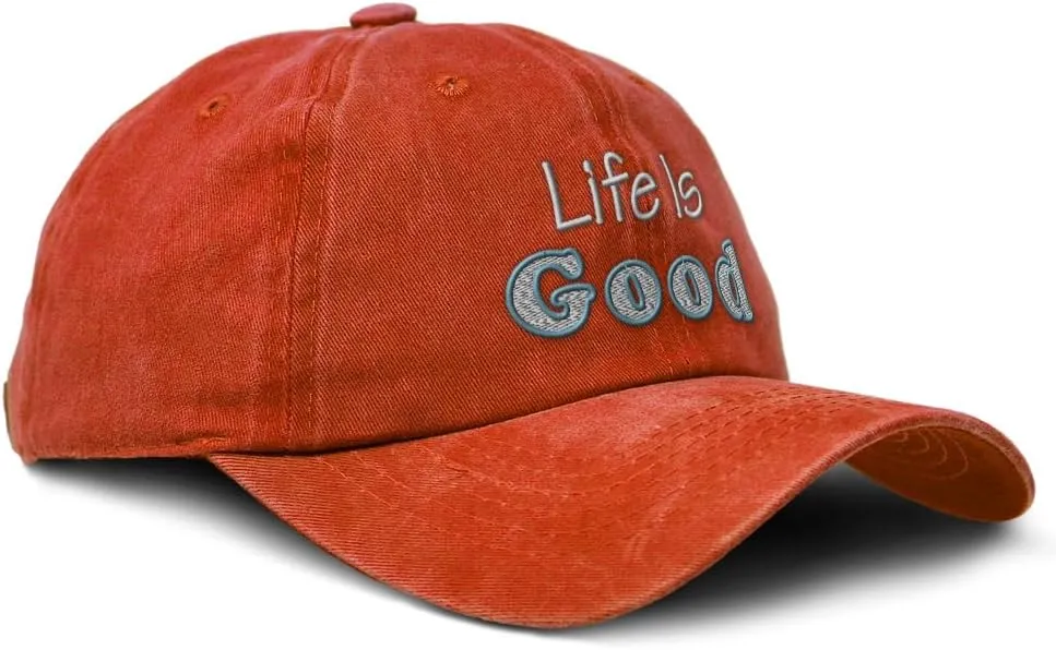 Soft Washed Baseball Cap Life is Good Cotton Dad Hats for Men & Women