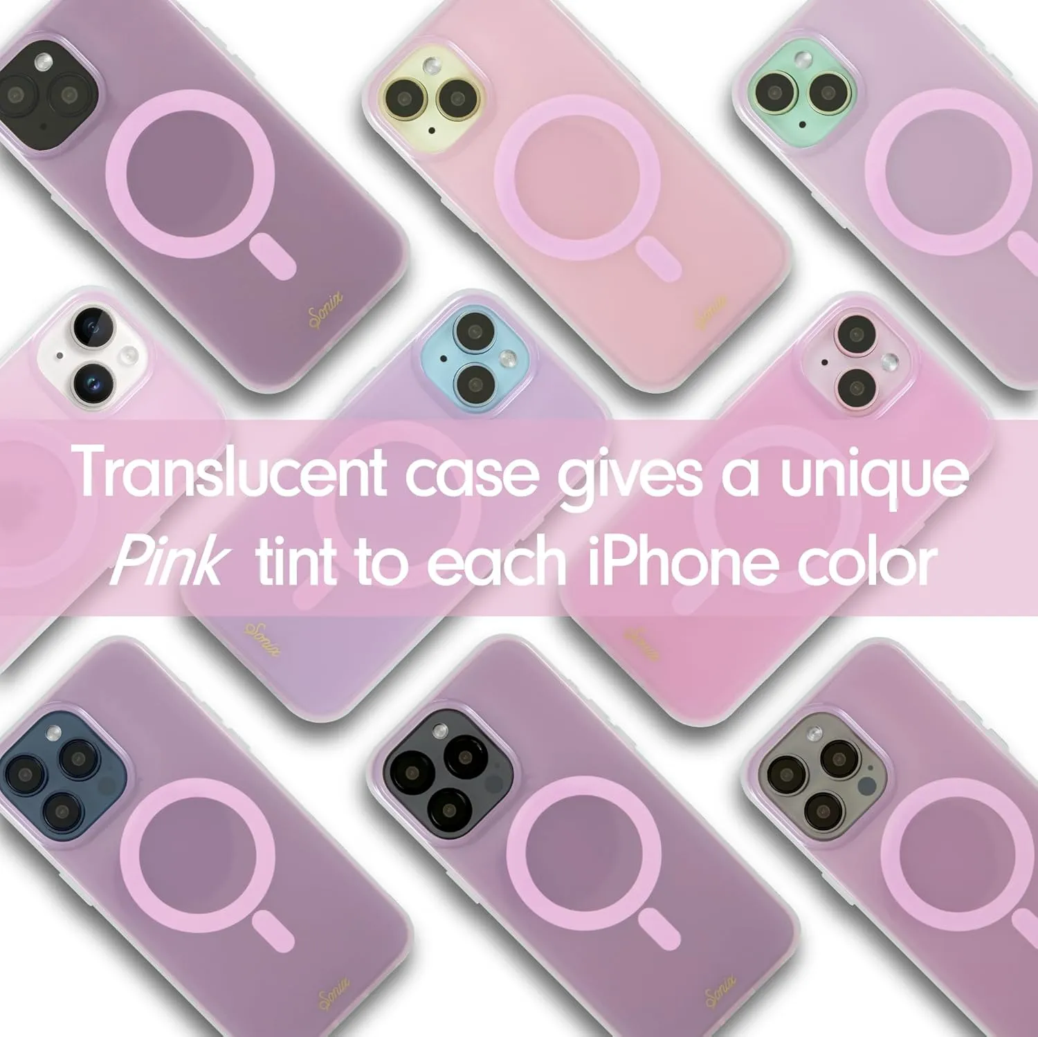 Sonix Protective Phone Case for iPhone 15 Pro Max | Compatible with Magsafe | 10ft Drop Tested | Jelly Pink