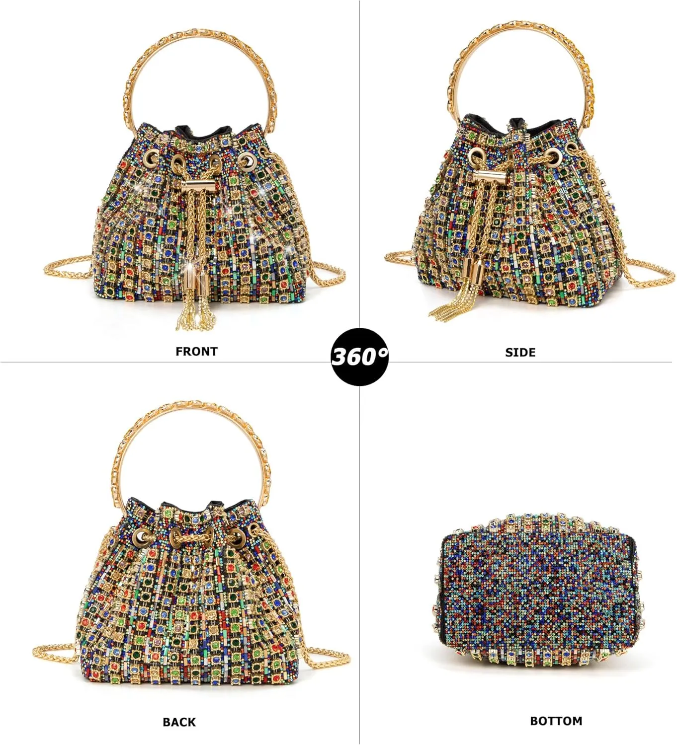 Sparkly Diamond Evening Bag Clutch Purses for Women Rhinestone Purse Glitter Handbag for Party Prom Cocktail Wedding