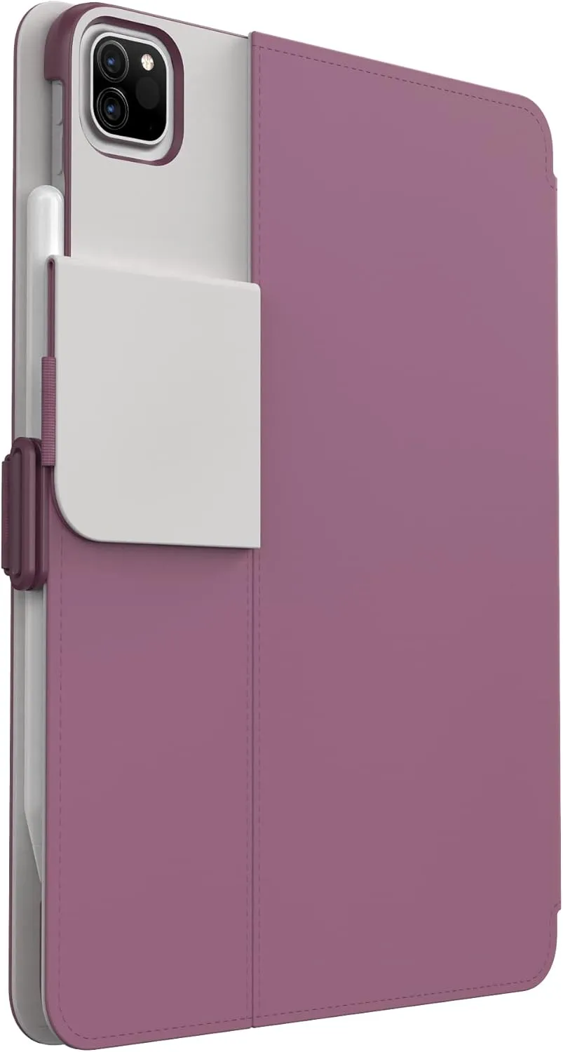 Speck Case for iPad Pro 4th Generation 11 Inch - Drop & Camera Protection, Slim Multi Range Stand, Apple Pencil Holder - Plumberry/Crushed Apple/CrepePink