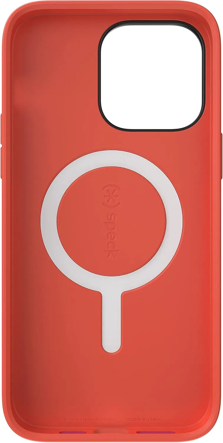 Speck for iPhone 14 Pro Max Case - Drop Protection, Scratch Resistant, Built for MagSafe Case with Soft Touch Coating - 6.7" iPhone 14, Dual Layer Case - Digital Pink/Energy Red Candyshell