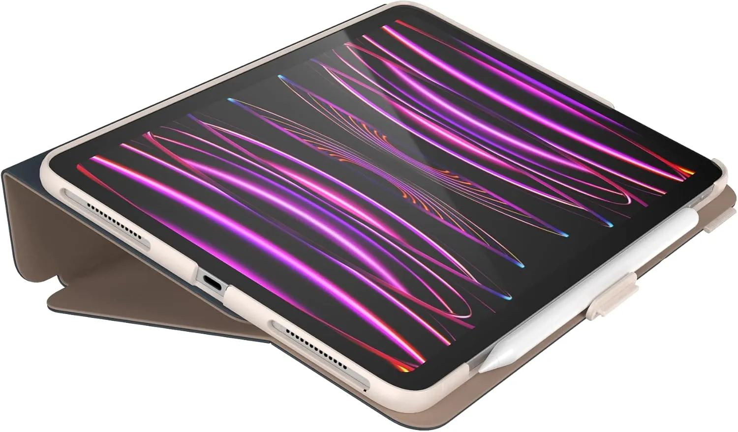 Speck iPad Pro 4th Generation Case - Hard Back Case for Apple iPad Pro 11-inch (2022) - Slim Multi Range Stand, Apple Pencil Holder, Drop Protection, Camera Shield - Balance Folio Almond Milk/Mocha