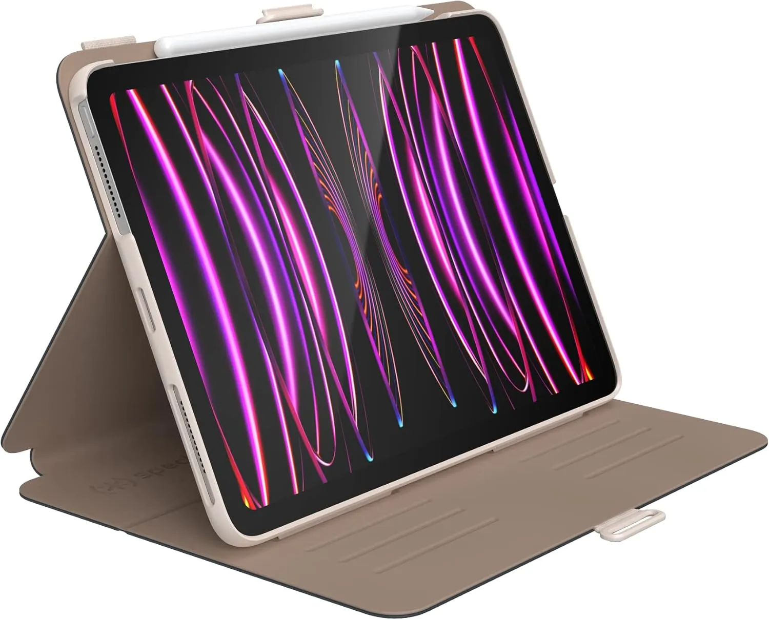 Speck iPad Pro 4th Generation Case - Hard Back Case for Apple iPad Pro 11-inch (2022) - Slim Multi Range Stand, Apple Pencil Holder, Drop Protection, Camera Shield - Balance Folio Almond Milk/Mocha