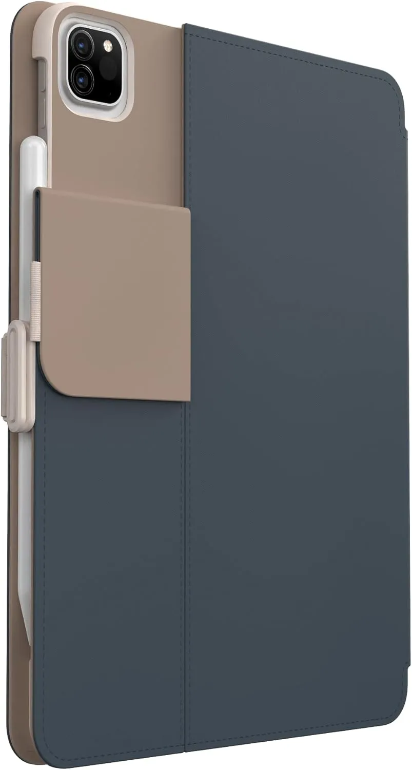 Speck iPad Pro 4th Generation Case - Hard Back Case for Apple iPad Pro 11-inch (2022) - Slim Multi Range Stand, Apple Pencil Holder, Drop Protection, Camera Shield - Balance Folio Almond Milk/Mocha