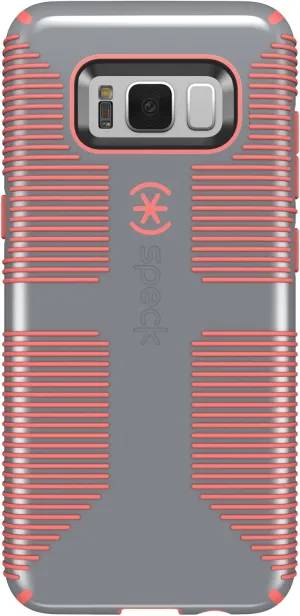 Speck Products (90211-B994) CandyShell Grip Cell Phone Case for Galaxy S8 - Nickel Grey/Warning Orange