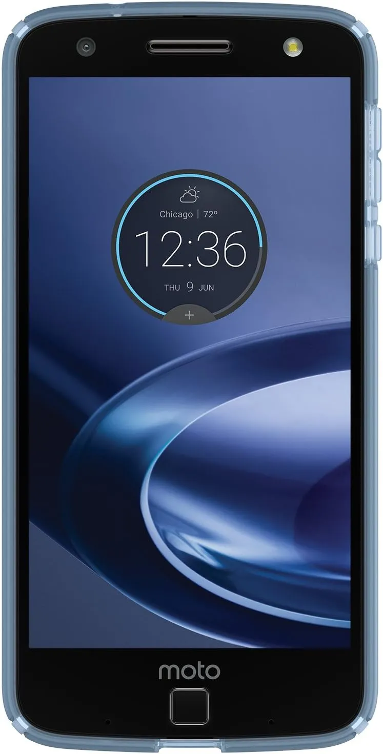 Speck Products CandyShell Clear Case for Moto Z Droid Smartphone, Rainstorm Blue Clear