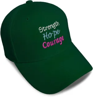 Speedy Pros Baseball Cap Strength Hope Courage Acrylic Dad Hats for Men & Women