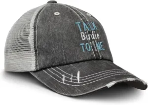 Speedy Pros Baseball Cap Talk Birdie to Me Cotton Trucker Hats for Men & Women Black Gray