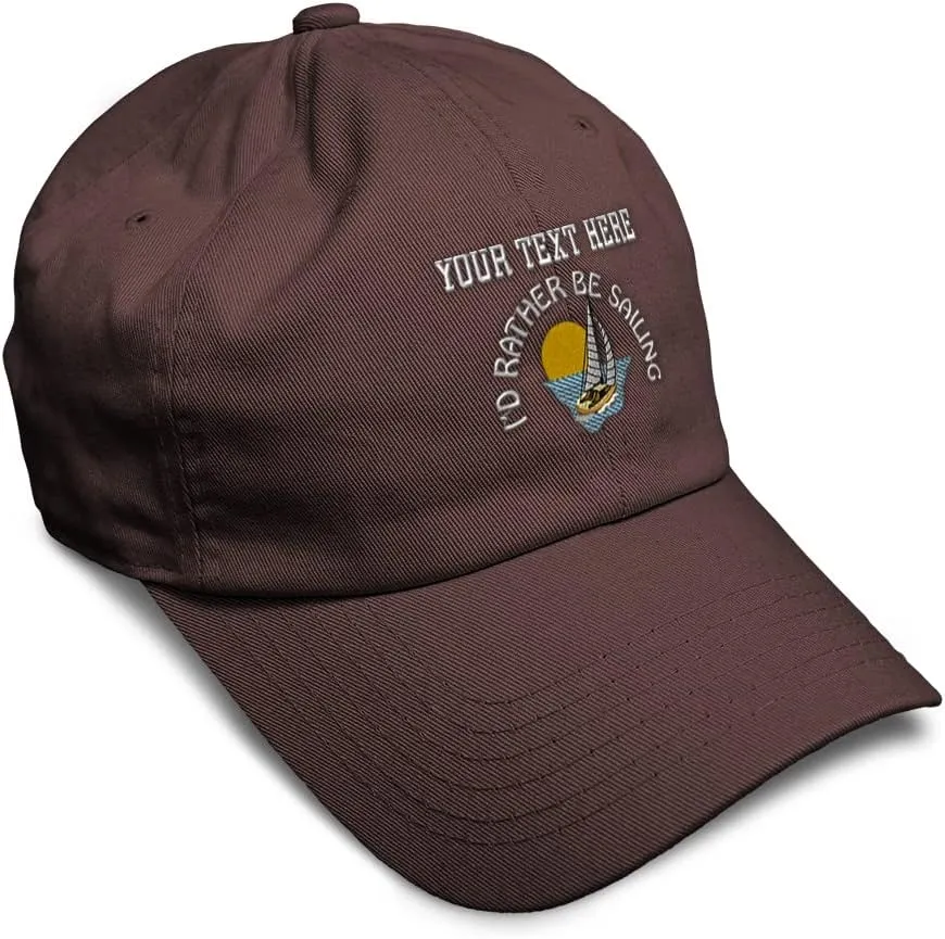 Speedy Pros Soft Baseball Cap I'd Rather Be Sailing Captain Embroidery Hobby Cotton Embroidered Dad Hats for Men & Women