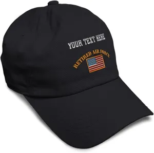 Speedy Pros Soft Baseball Cap Retired Air Force Embroidery Flags Military Cotton Embroidered Dad Hats for Men & Women