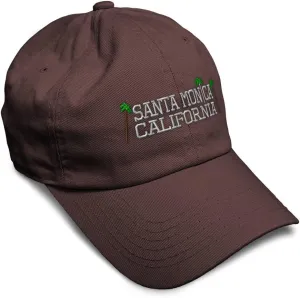 Speedy Pros Soft Baseball Cap Santa Monica California Beach State Map Names Vacation Cotton Dad Hats for Men & Women