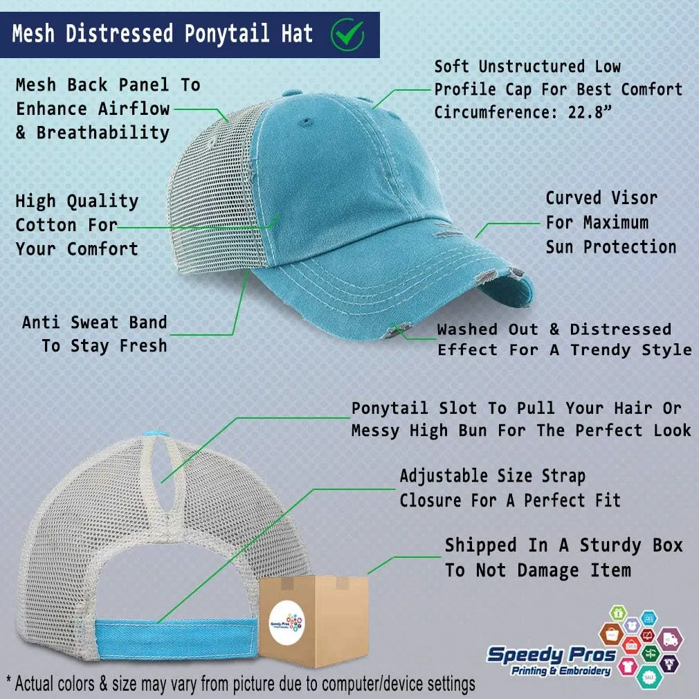 Speedy Pros Womens Ponytail Cap Beach Hair Dont Care Cotton Distressed Trucker Hats