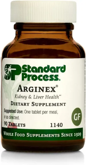 Standard Process Inc. Arginex - Whole Food Formula for Body Cleanse Organs - Liver Support and Kidney Health Supplement with Vitamin A, Oat Flour, Buckwheat and Ascorbic Acid - 90 Tablets