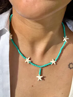 Starfish Blue Beads Necklace