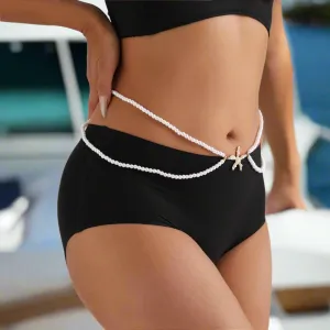 Starfish Pearl Waist Chain – Handmade Beach Body Jewelry for Women