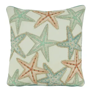 Starfish Throw Pillow: 18" / Multi / Down Filled