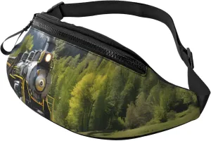 (Steam Locomotive Train) Casual Waist Bag For Men Women Adjustable Fanny Pack For Travel Running Hiking Cycling