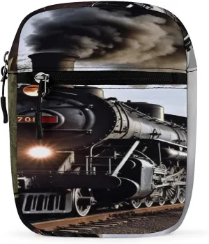 Steam Train Small Satchel Mini Crossbody Sling Bag Shoulder Bag for Men Women Workout Travelling