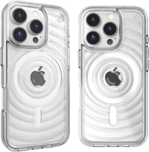 STM Reawaken Ripple MagSafe Case for iPhone 16 Pro Max - High-Clarity Polycarbonate, Impact Absorbing TPU & ClearShell Plating - Enhanced Drop Protection, Tactile Feedback for Greater Focus - Clear