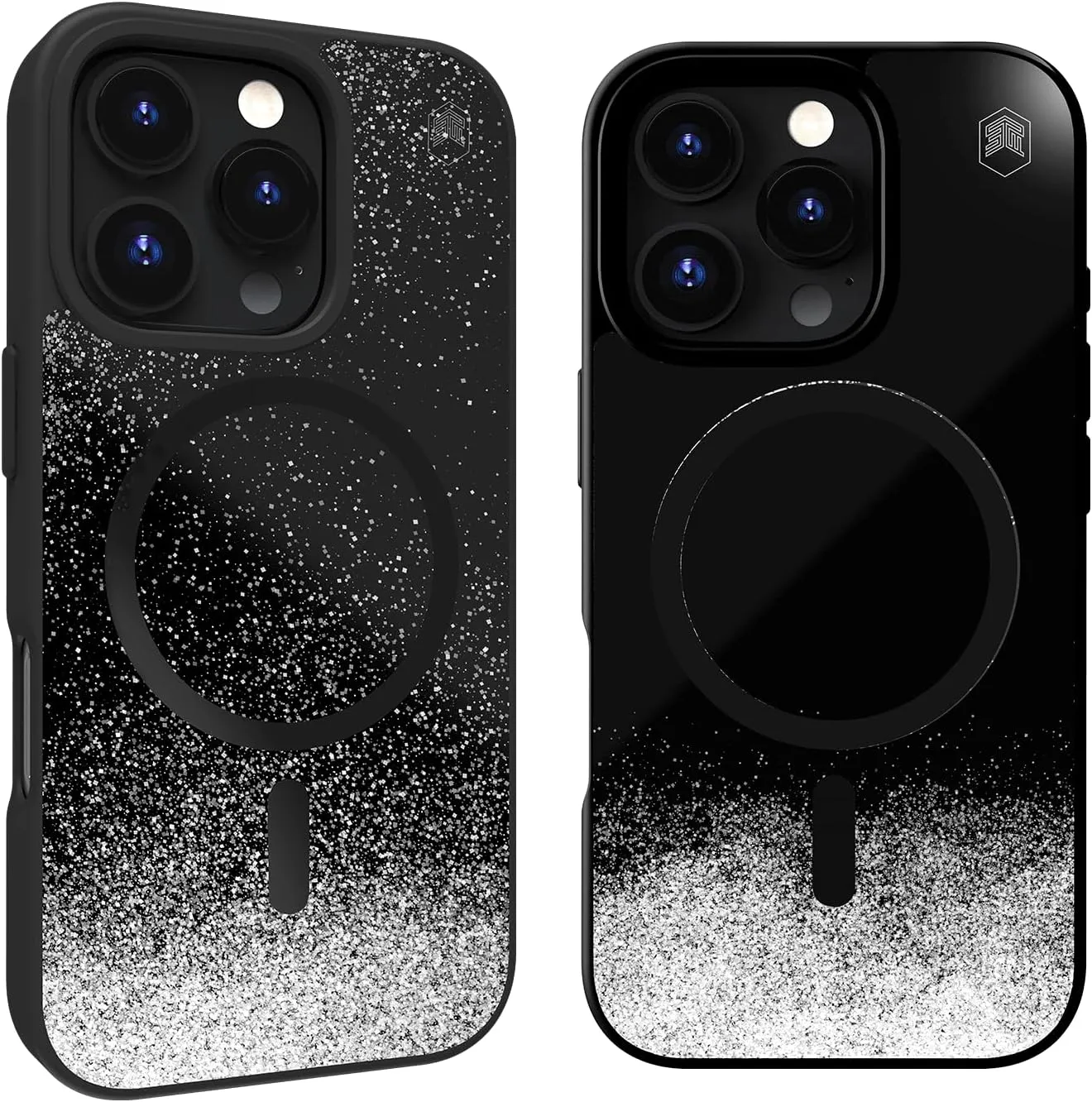 STM Relax Sand MagSafe® Case for iPhone 16 Pro Max - Designed to Calm Your Mind Through Liquid-Like Moving Sand - High-Performance Polycarbonate- Enhanced Drop Protection - Black/Grey