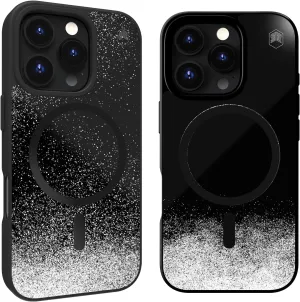 STM Relax Sand MagSafe® Case for iPhone 16 Pro Max - Designed to Calm Your Mind Through Liquid-Like Moving Sand - High-Performance Polycarbonate- Enhanced Drop Protection - Black/Grey