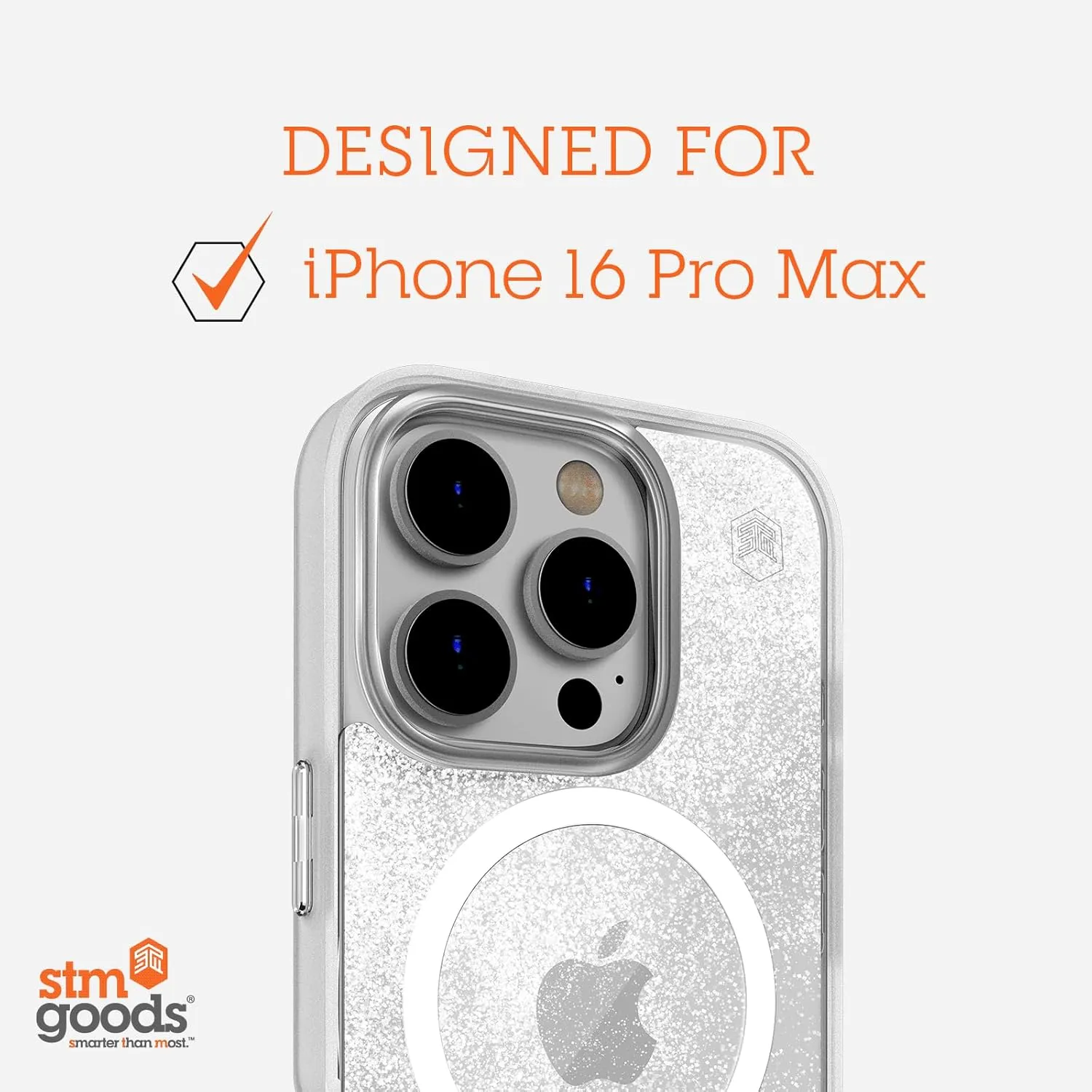 STM Relax Sand MagSafe® Case for iPhone 16 Pro Max - Designed to Calm Your Mind Through Liquid-Like Moving Sand - High-Performance Polycarbonate- Enhanced Drop Protection - Black/Grey