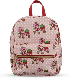 Strawberry Shortcake Mini PU Leather Backpack Purse with Adjustable Straps 10 In (Pink, One Size)