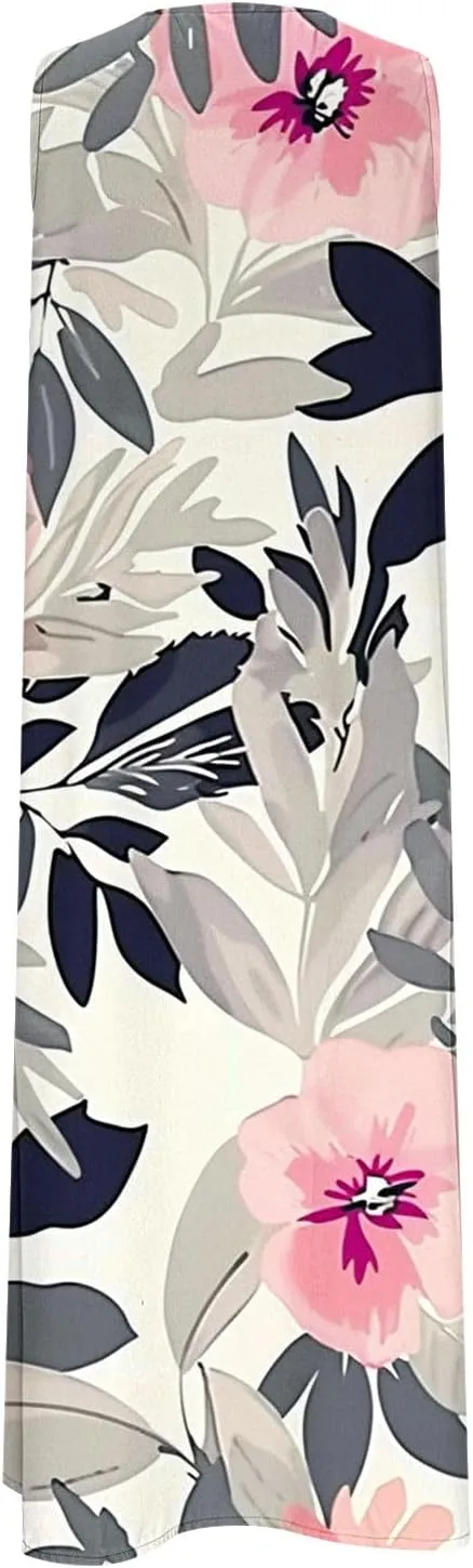 Summer Dresses for Women 2025 Floral Print V Neck Maxi Dress Sleeveless Boho Beach Vacation Sundress Resort Wear