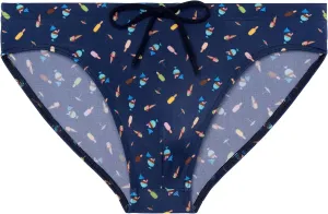 Summer Swim Mini Briefs, Navy print, M