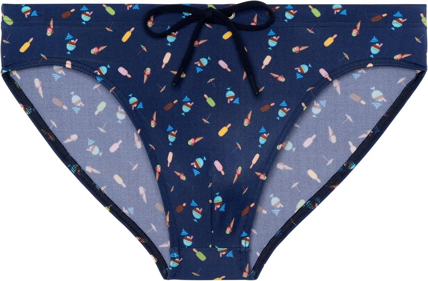 Summer Swim Mini Briefs, Navy print, M