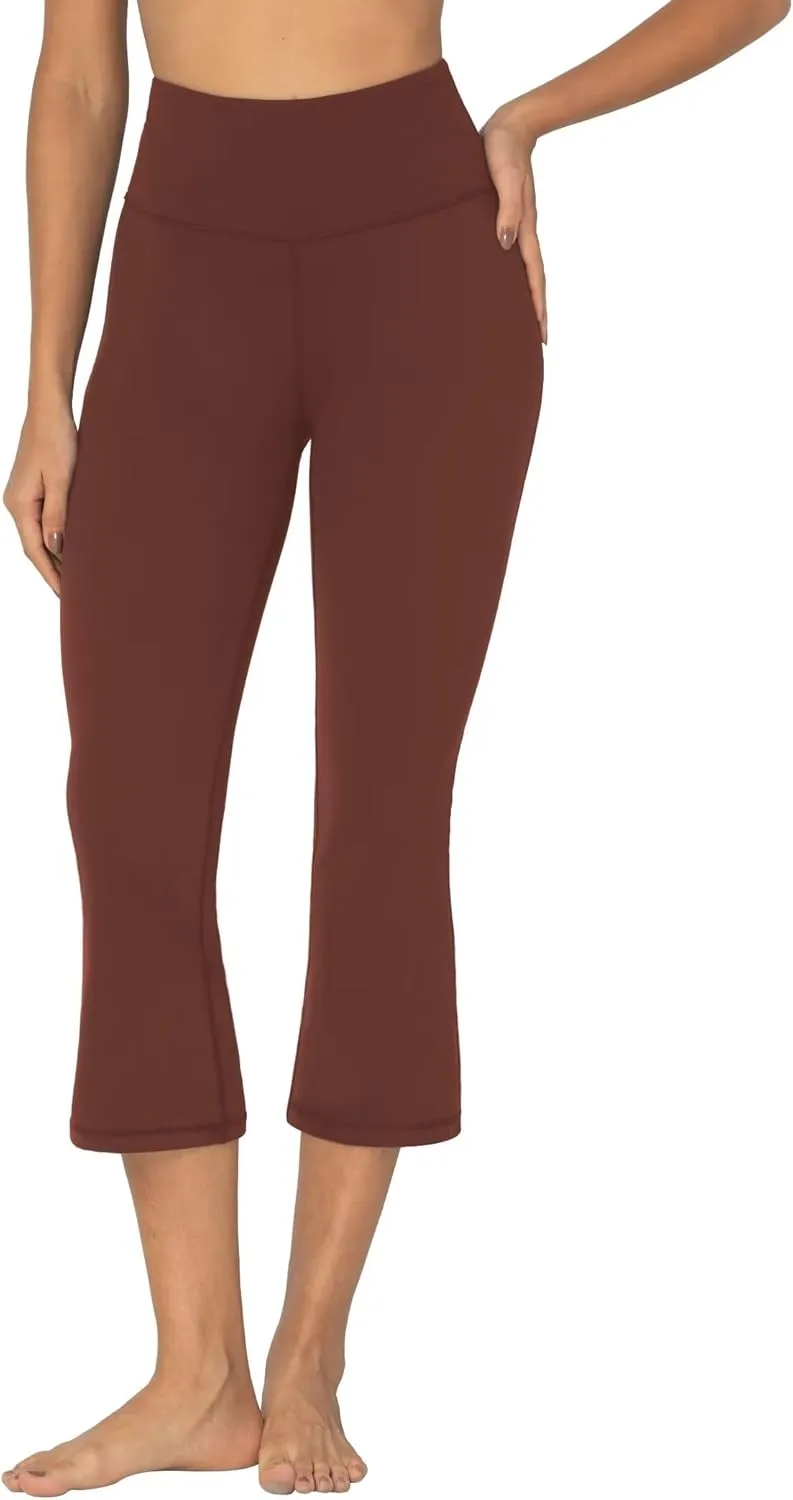Sunzel High Waist Mini Flared Leggings for Women, Tummy Control Casual Flare Yoga Pants for Yoga Workout Gym