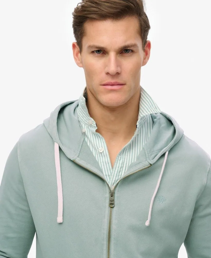 Superdry Men's Classic Essential Zip Hoodie, Silver Pine