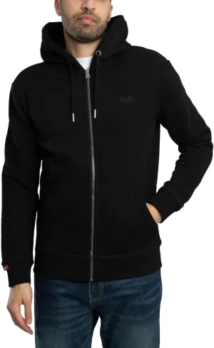 Superdry Men's Essential Logo Zip Hoodie, Black