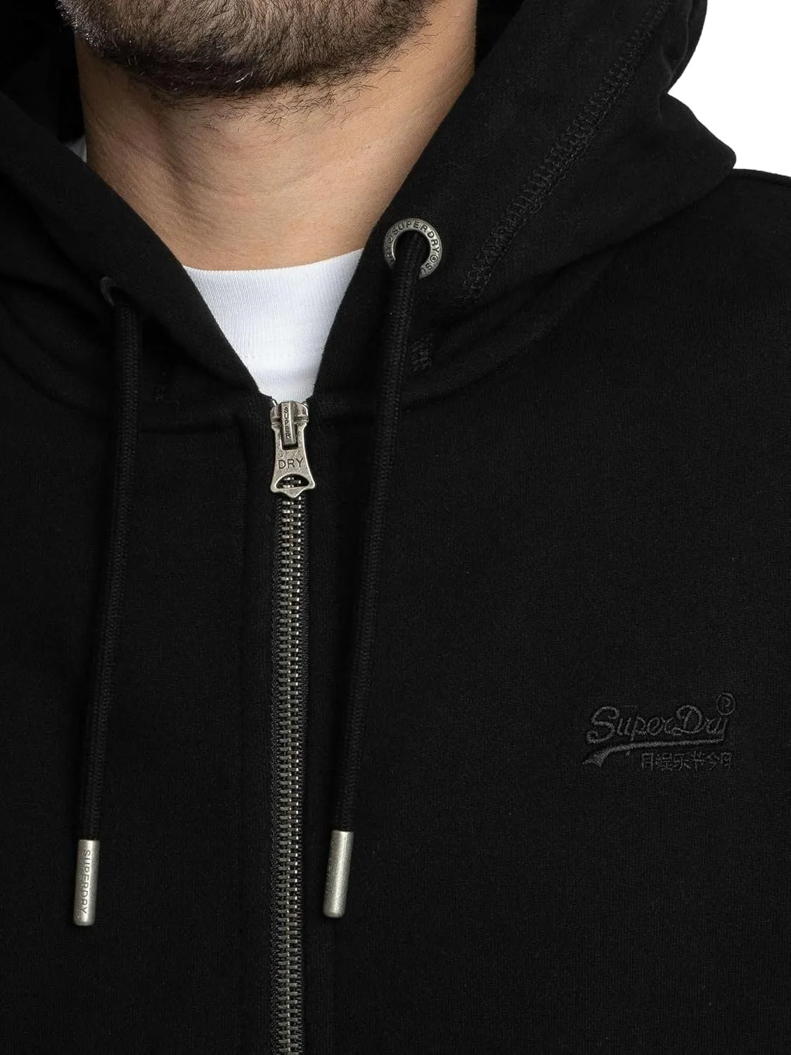 Superdry Men's Essential Logo Zip Hoodie, Black
