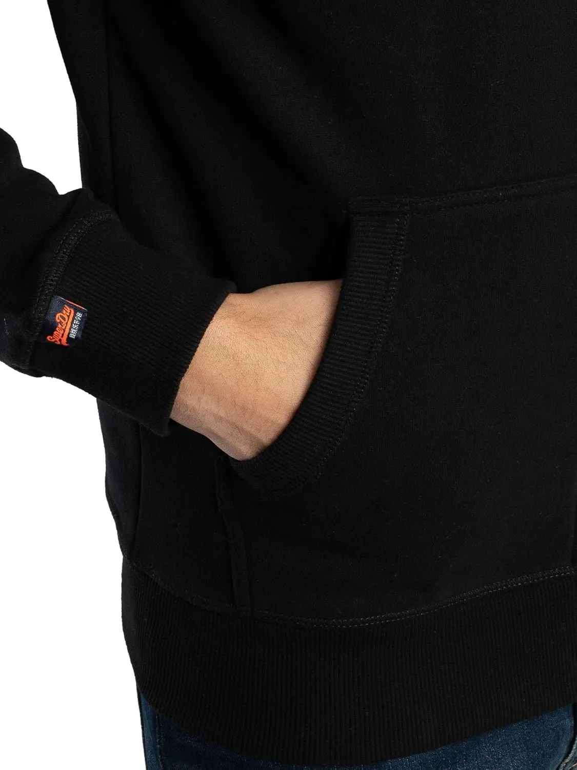Superdry Men's Essential Logo Zip Hoodie, Black