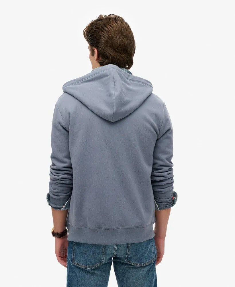 Superdry Men's Essential Logo Zip Hoodie, Heritage Washed Blue