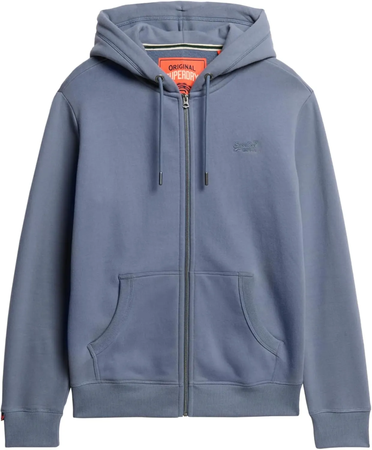 Superdry Men's Essential Logo Zip Hoodie, Heritage Washed Blue