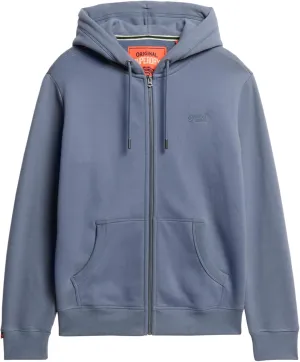 Superdry Men's Essential Logo Zip Hoodie, Heritage Washed Blue